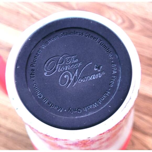 The Pioneer Woman 40oz Folk Geo Pink Stainless Steel Insulated Tumbler Handle - Picture 13 of 14